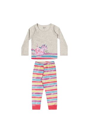 Pijama Infantil Feminino Elian Listras Cinza