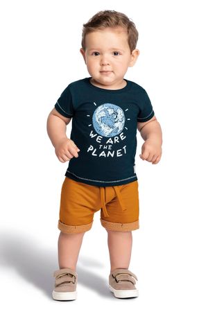 Camiseta Infantil Masculina Planeta Colorittá Marinho