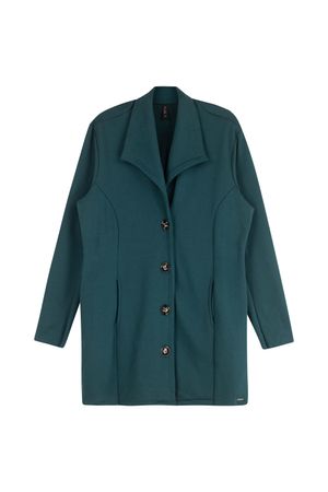Trench Coat Plus Size Maelle Em Moletom Felpado Verde Escuro