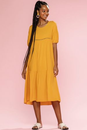 Vestido Feminino Entremeio Marialícia Amarelo