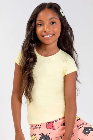 Blusa Infantil Menina em Cotton Elian Amarelo