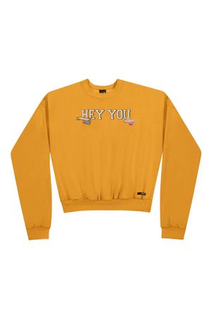 Blusão Juvenil Menina Hey You Beats Elian Amarelo Escuro