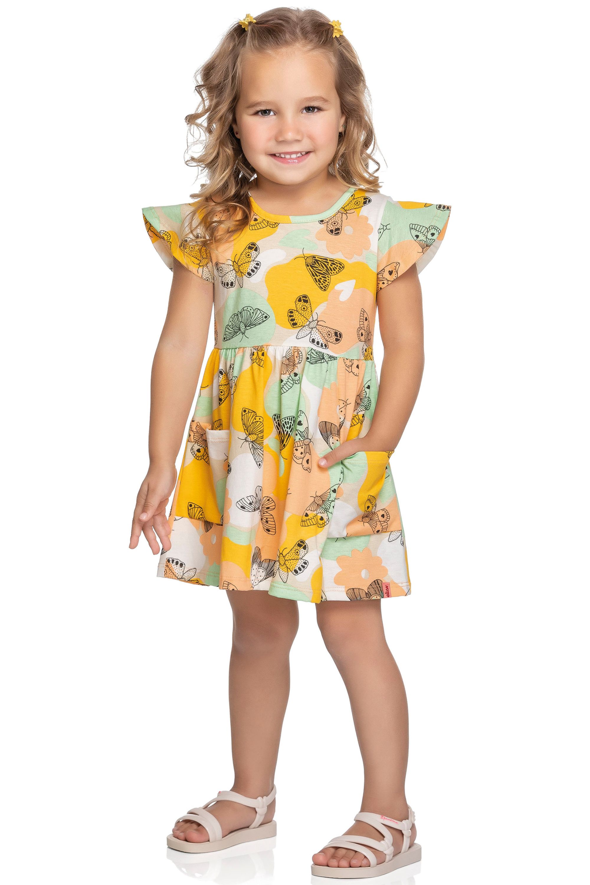 Vestido Estampado Jogo da Velha Infantil Menina - Marshoes