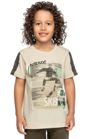 Camiseta Infantil Menino Movimento Skate Elian Bege