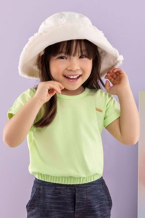 Blusa Infantil Menina com Elástico Box Colorittá Verde Claro
