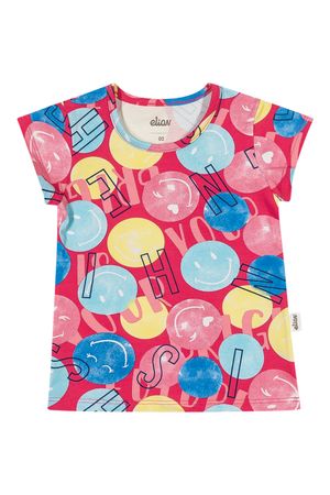 Blusa Infantil Menina Básica Estampado Elian Rosa Claro
