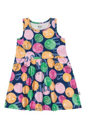 Vestido Infantil Menina Básico Regata Elian Azul Marinho