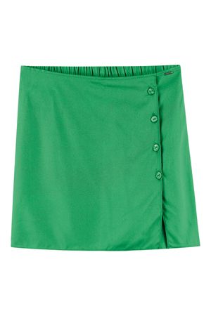 Shorts Saia Feminino Curto com Botões Marialícia Verde
