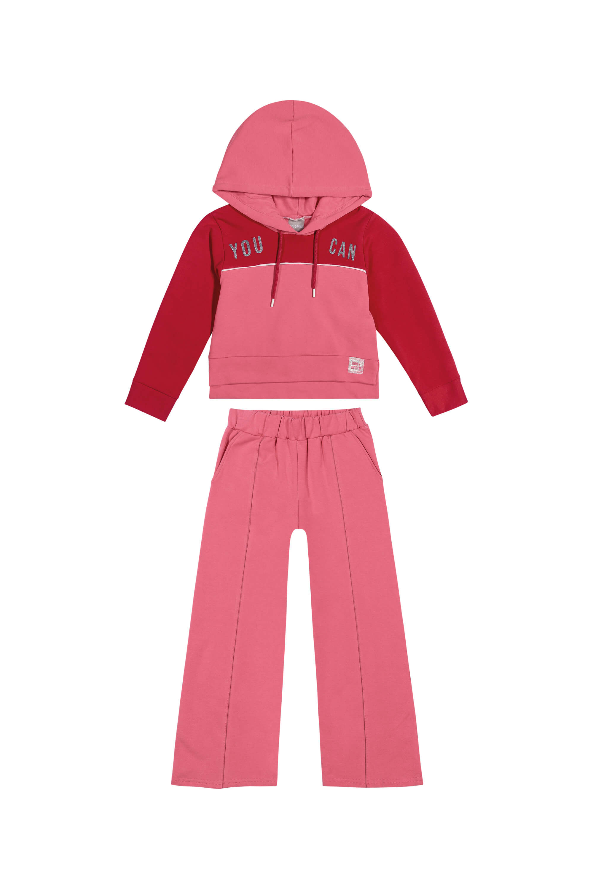 Conjunto Infantil Cotton Caticorn Off Whitte e Vermelho - Look