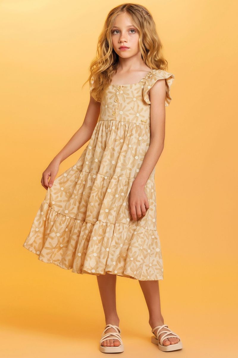 Vestido infantil hot sale bege