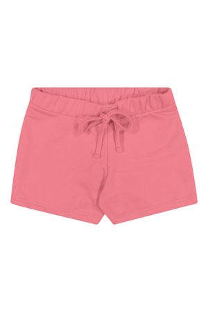 Shorts Infantil Menina com Cordão Frontal Básico Elian Rosa