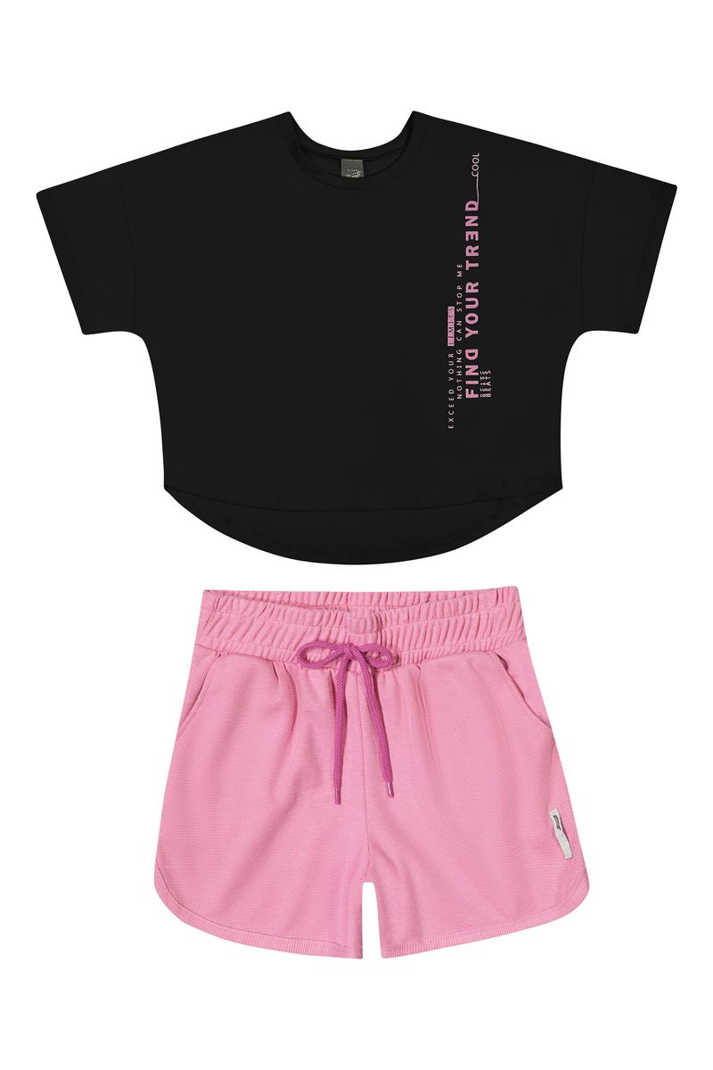 Conjunto Blusa e Short Elian Juvenil Menina Verão Fierce Girl 10