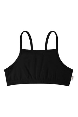 Top Infantil Menina em Cotton Básico Elian Preto