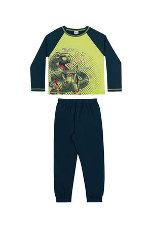 Pijama Infantil Menino Hora do Soninho Dino Tour Elian Verde