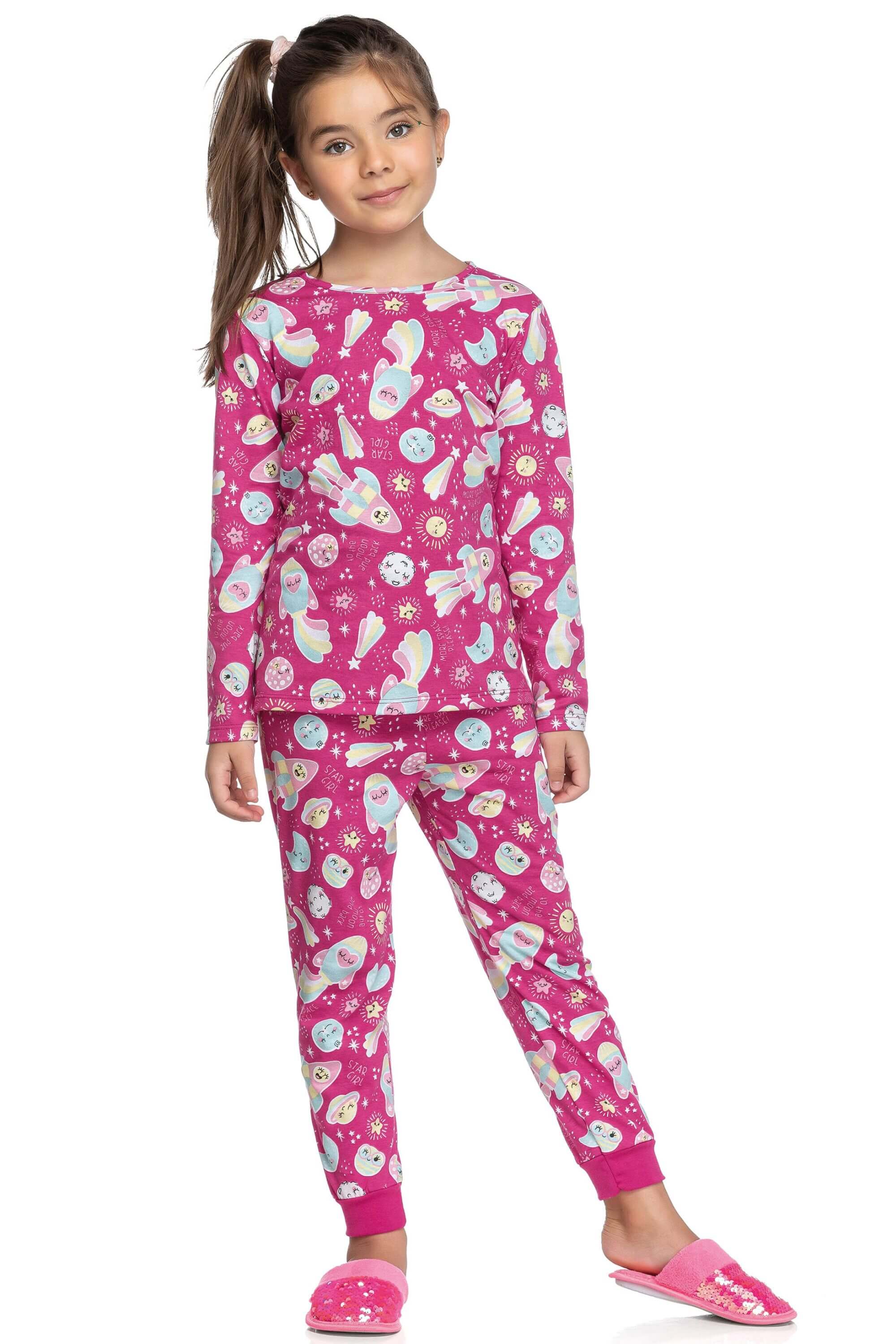 Pijama Infantil Feminino Gatinho Galáctico Elian