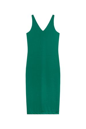Vestido Feminino Midi Decote U Marialícia Verde