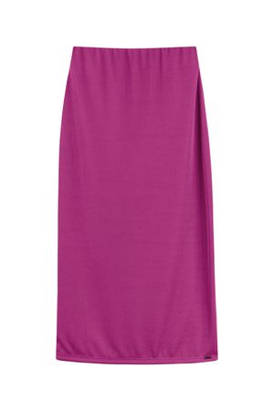 Saia Feminina Midi com Fenda Marialícia Rosa