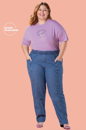 Calça Feminina Clochard Jeans Marialícia Azul