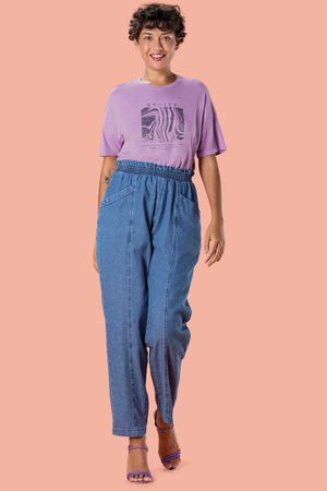 Calça Feminina Clochard Jeans Marialícia Azul