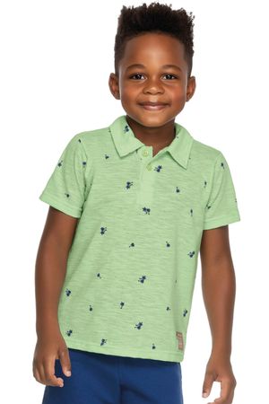 Camisa Infantil Menino Polo Tropical Elian Verde Claro