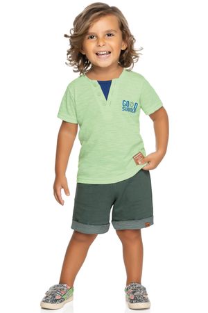 Camiseta Infantil Menino Good Summer Elian Verde Claro