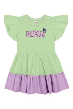 Vestido Infantil Menina Curto Estampado Glitter Dream Elian Verde Claro
