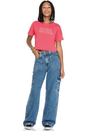 Blusa Juvenil Menina Beats Style Cropped Elian Rosa