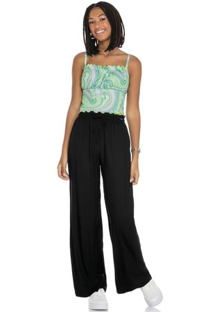 Regata Juvenil Menina Beats Cropped Estampada Elian Verde Claro