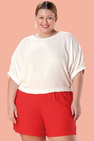 Short Feminino Cós Alto com Bolso Marialícia Vermelho