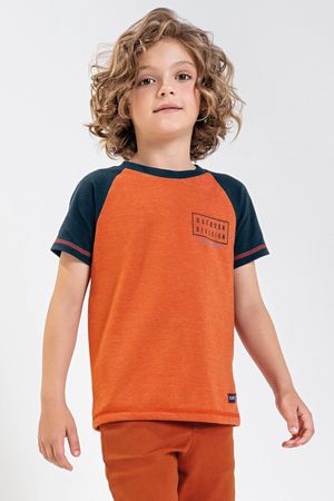Camiseta Infantil Menino Bicolor Outdoor Division Colorittá Laranja