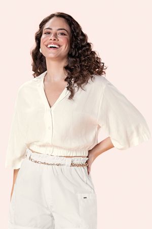 Camisa Feminino Marialícia Bege