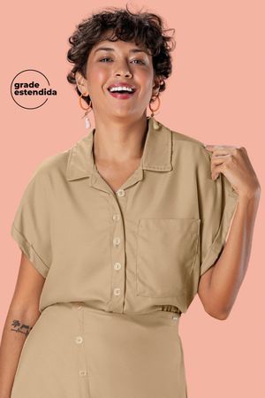 Camisa Feminino Marialícia Bege