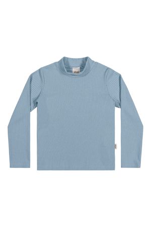Blusa Infantil Menina Gola Alta Básica Elian Azul