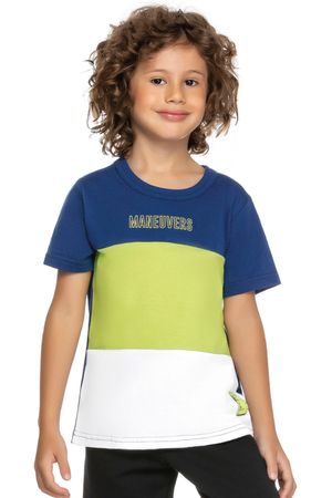 Camiseta Infantil Menino Tricolor Maneuvers Elian Azul Escuro