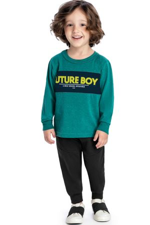 Camiseta Infantil Menino Future Boy Elian Verde