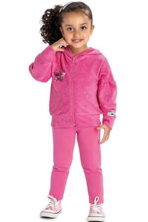Conjunto Infantil Menina Bordado Estrela Elian Rosa
