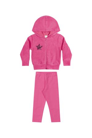 Conjunto Infantil Menina Bordado Estrela Elian Rosa
