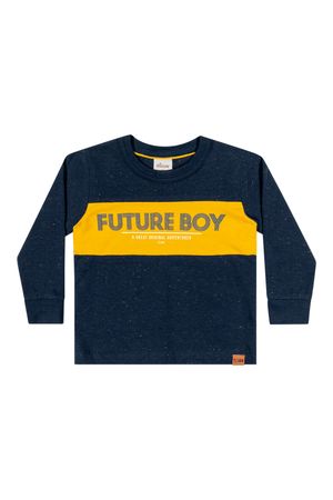 Camiseta Infantil Menino Future Boy Elian Azul