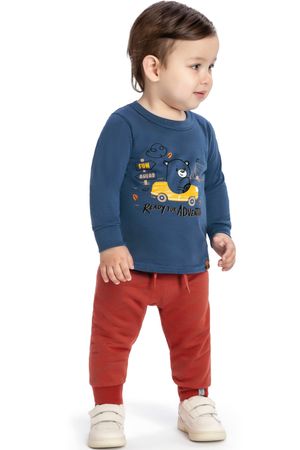 Calça Bebê Menino com Cordão Elian Laranja