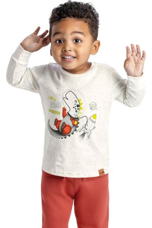 Camiseta Bebê Menino Space Navigator Elian Bege