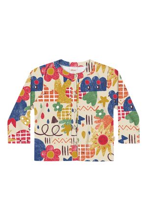 Cardigan Infantil Menina Básico Estampado Elian Bege