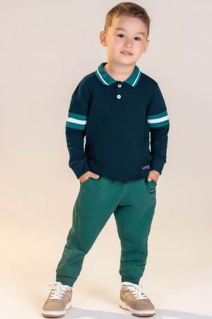 Polo Infantil Menino com Aplique Colorittá Azul Marinho