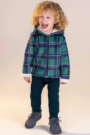 Jaqueta Infantil Menino Xadrez em Pelo Colorittá Verde