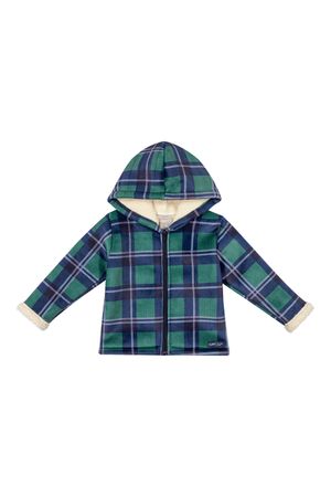 Jaqueta Infantil Menino Xadrez em Pelo Colorittá Verde