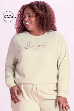 Blusão Feminino de Molecotton Marialícia  Bege
