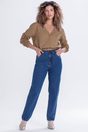 Blusão Feminino de Moletom Felpado Marialícia Marrom Claro