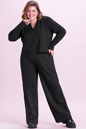 Blusa Feminina Decote V Marialícia  Preto