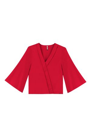 Blusa Feminina Manga Ampla Marialícia Vermelho