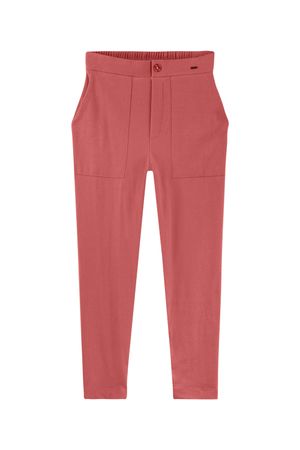 Calça Feminina Social em Moletom Marialícia  Rosa
