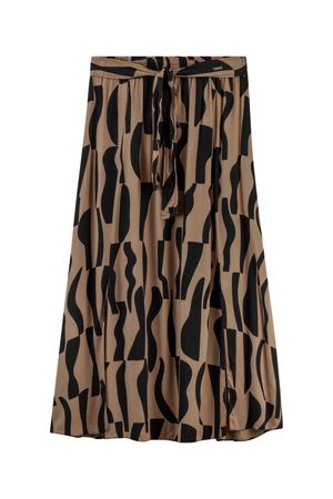 Saia Feminina com Fenda Lateral Marialícia Marrom Claro